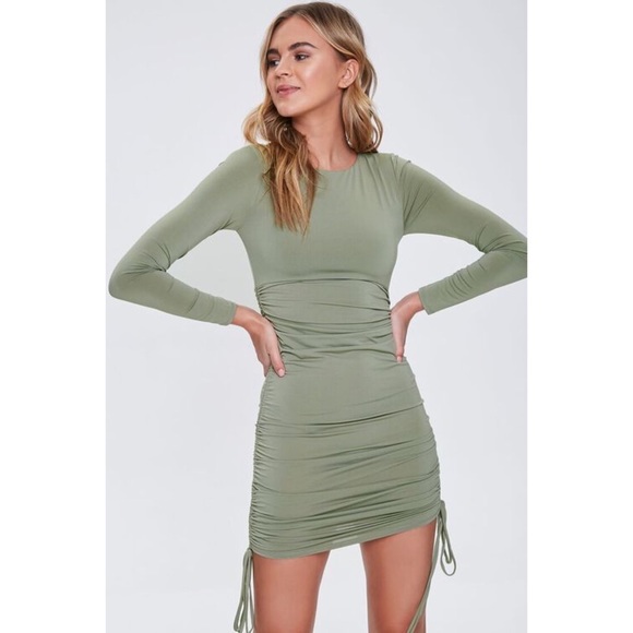 F21 Ruched Drawstring Mini Dress NWT - Picture 7 of 8